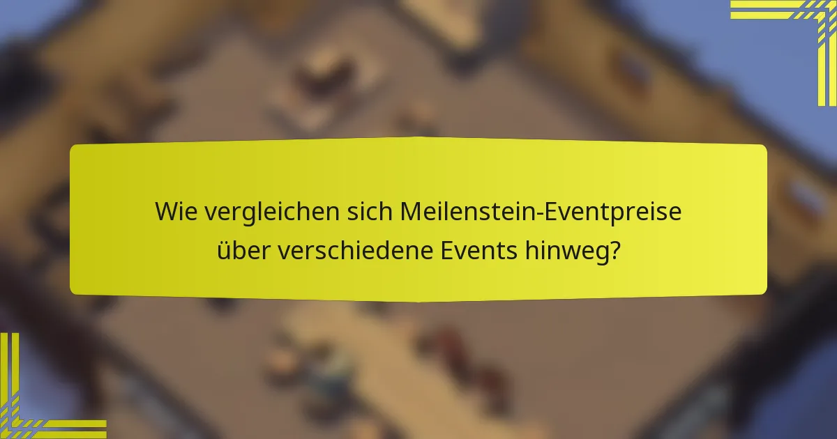 Wie vergleichen sich Meilenstein-Eventpreise über verschiedene Events hinweg?